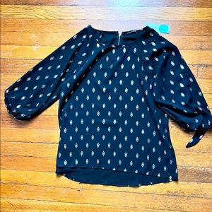 Papermoon black and gold foil blouse, S, NWT